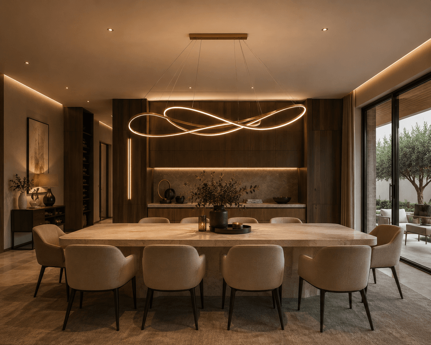Salle à manger conviviale — éclairage décoratif par ARCHiLIGHT